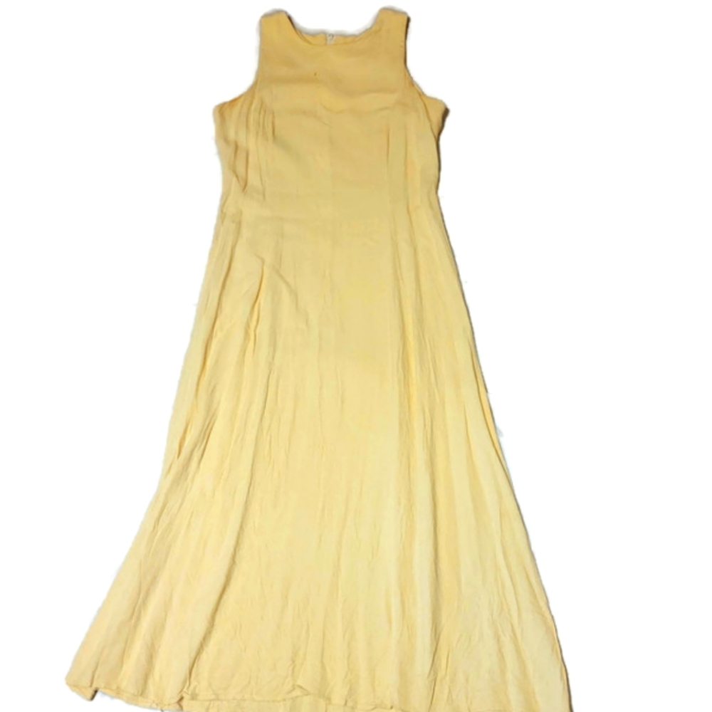 JBS yellow Dress with shoulder cover. Flowy. Drapes body shape.